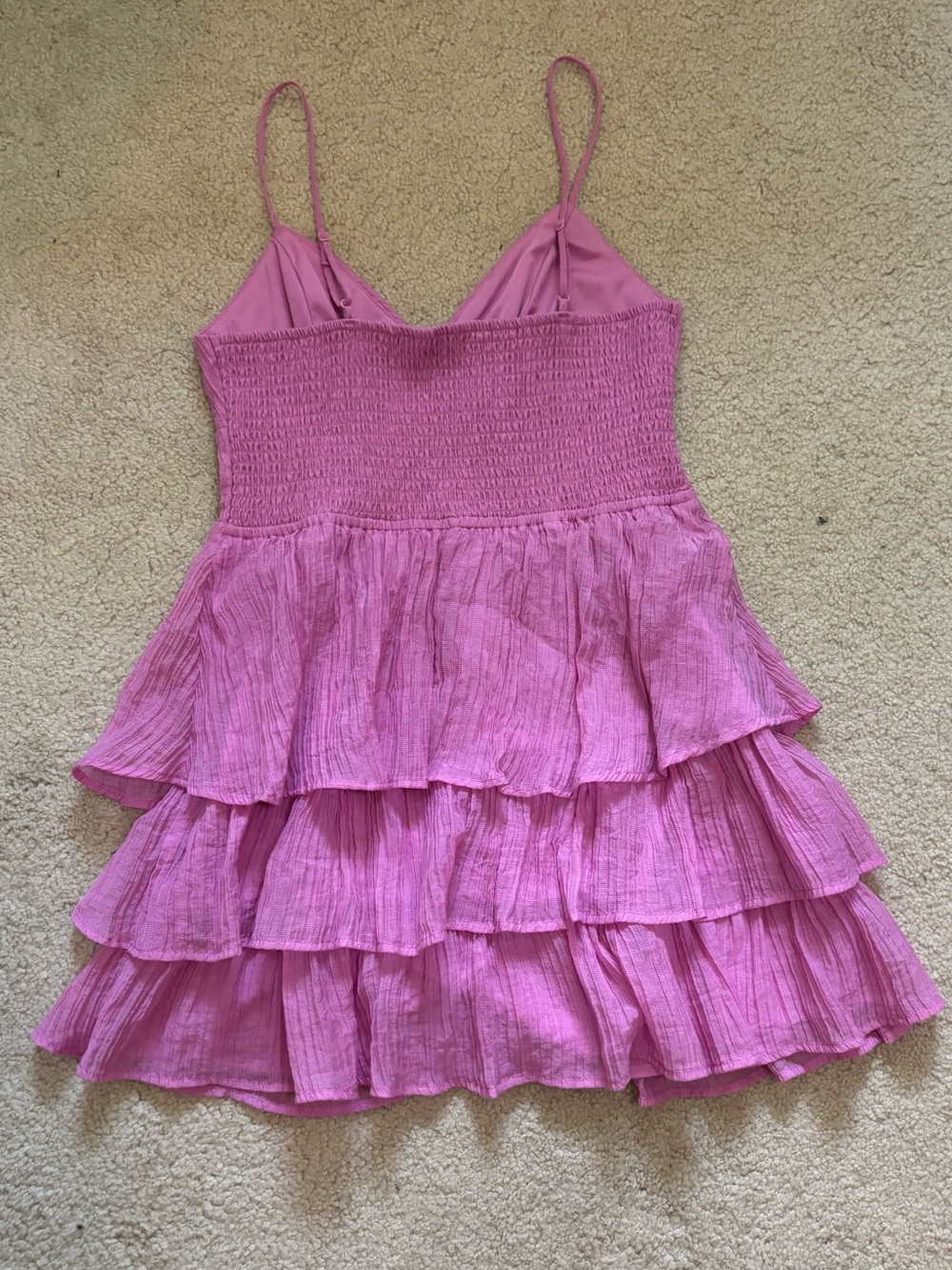 Pink Ruffle Mini Dress - Picture 3 of 4